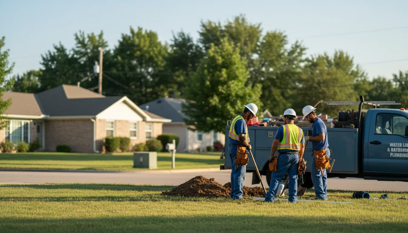 Residential water line and bathroom plumbing service in Waterbury, NE